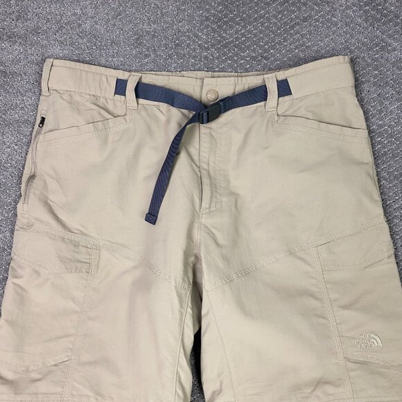 The North Face Convertible Cargo Pants Men's XL Khaki Hiking Outdoor Belt Belted - Picture 2 of 16